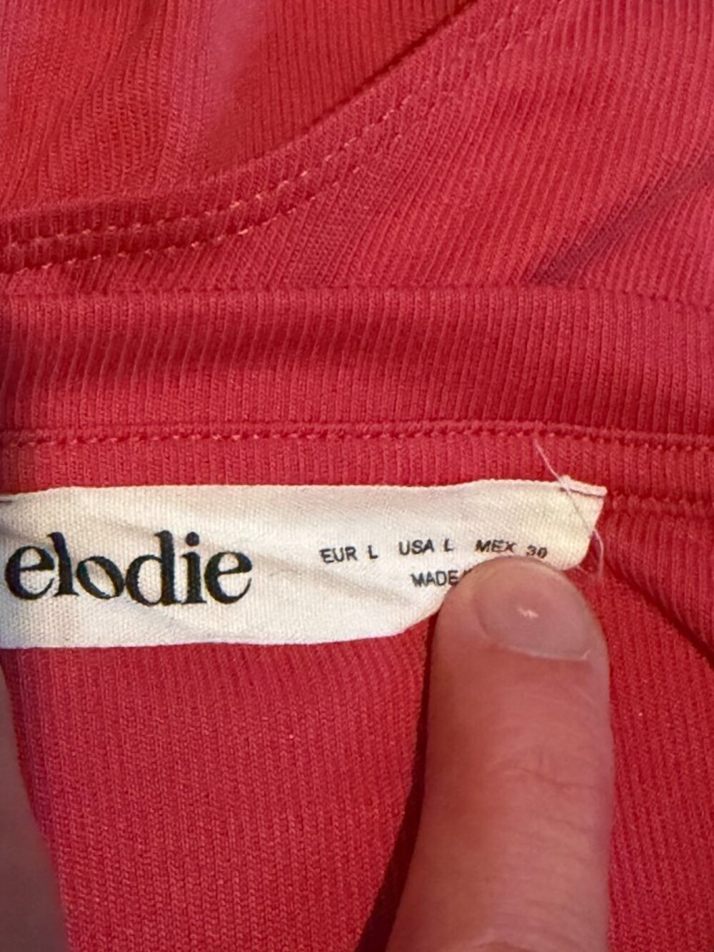 Elodie Pink Ribbed Long Sleeve Bodysuit Large L - Picture 8 of 10